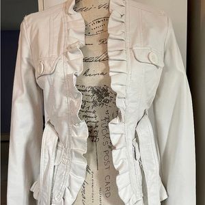 Y2k white faux leather dressy women’s jacket size small